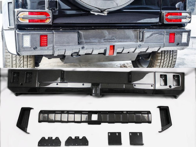 Mercedes-Benz W463 G-Wagon 4x4 Brabus Carbon Fiber Rear Bumper + Diffuser Set